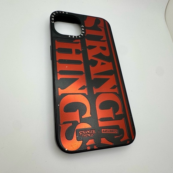 Casetify x Stranger Things Black/Red Reflective Phone Case iPhone 13 - Picture 2 of 10